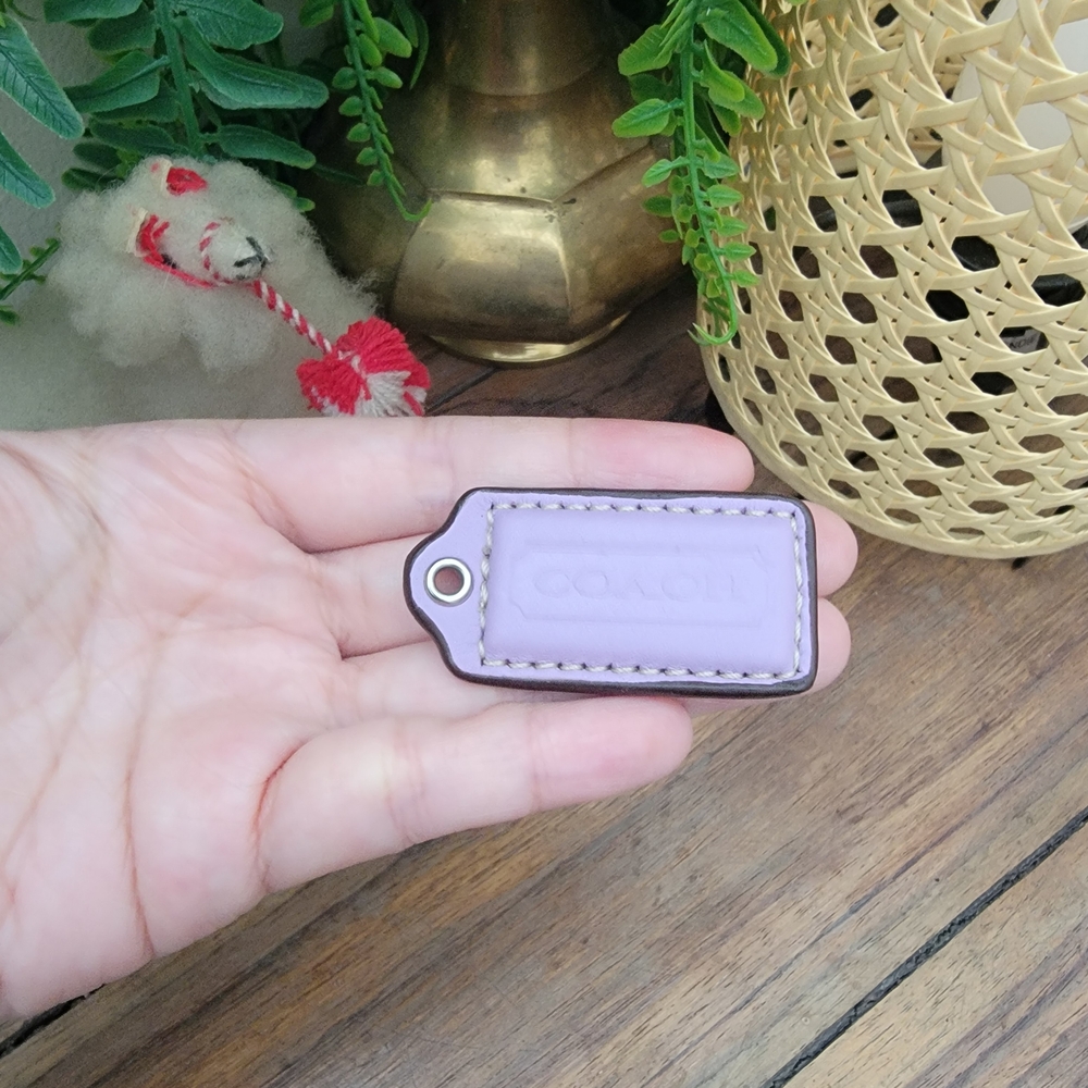 Coach Lavender Leather Hang Tag Bag Charm Pendant